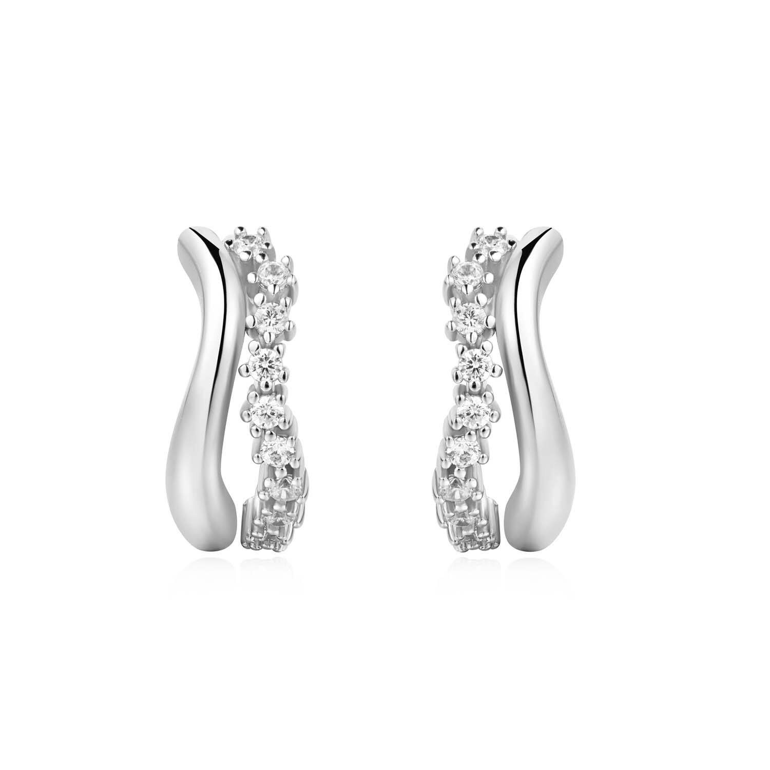  Miss Twinkle - Ohrringe mit Clipverschluss - Silber / Rhodiniert - Zirkonia